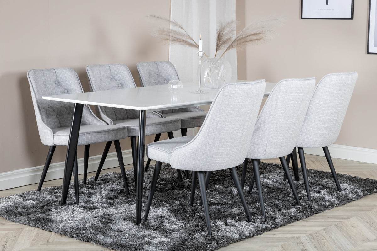 Polar spisebord - 180 × 90 cm - sort, hvid - billede 5