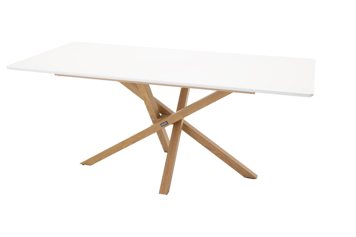 Piazza spisebord - 180 × 90 cm - natur, hvid - billede 1