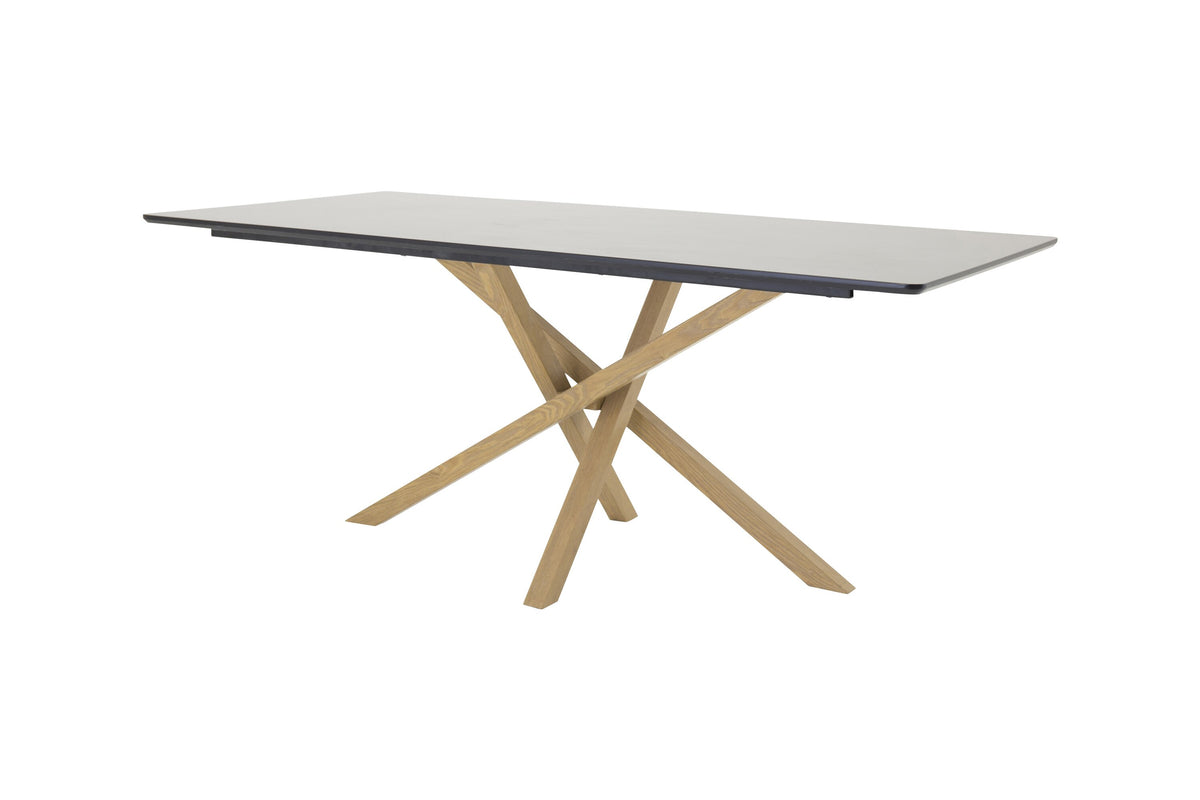 Piazza spisebord - 180 × 90 cm - sort, natur, hvid - billede 2