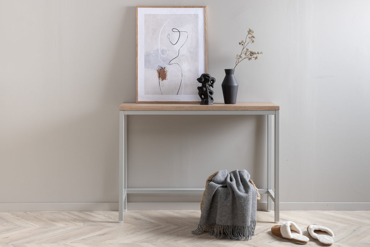 Rise sidebord - 110 × 30 cm - grå, natur - billede 13