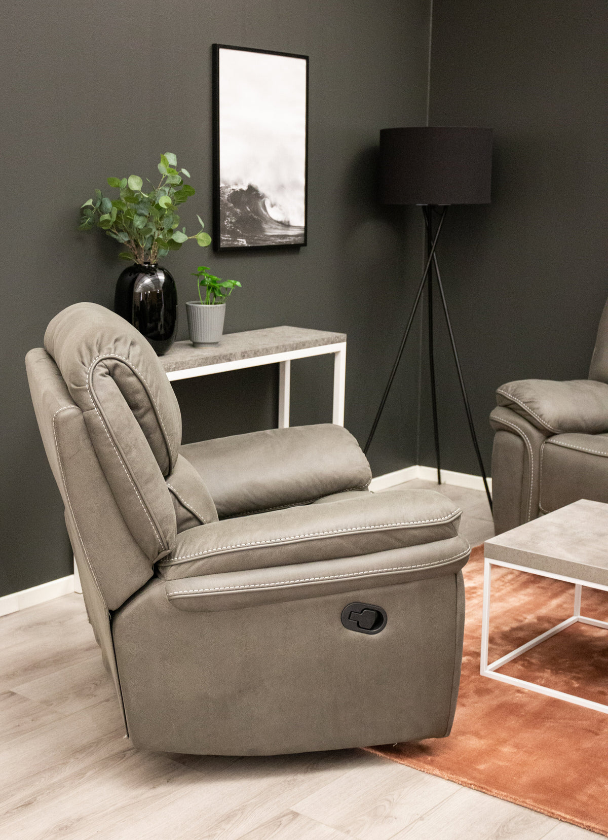 Rise sidebord - 110 × 30 cm - hvid, grå - billede 6