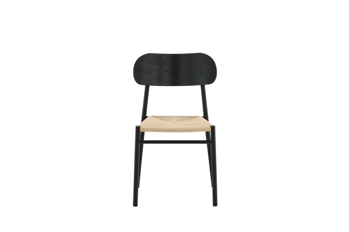 Polly spisebordsstole - sort, natur - 2 stk. - billede 1