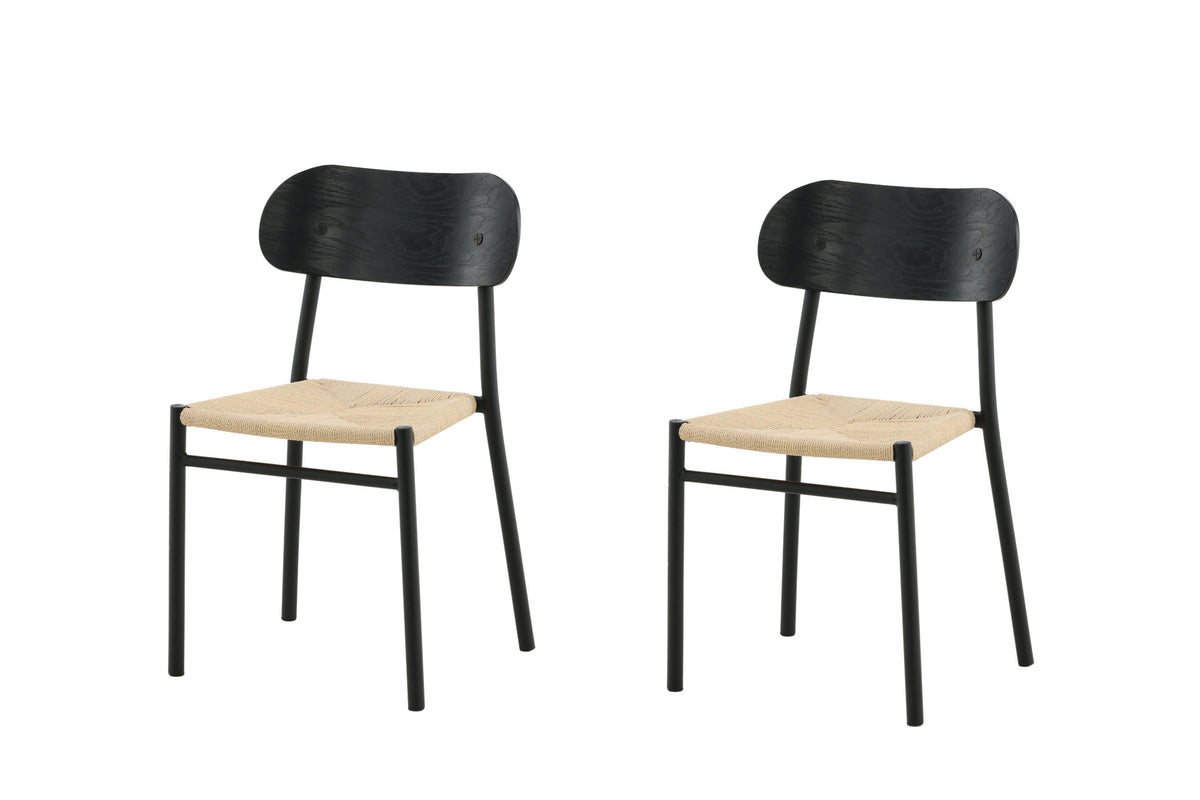 Polly spisebordsstole - sort, natur - 2 stk. - billede 2
