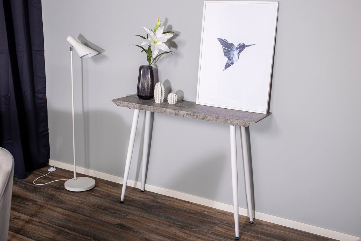 Edge sidebord - 110 × 30 cm - grå, hvid - billede 3