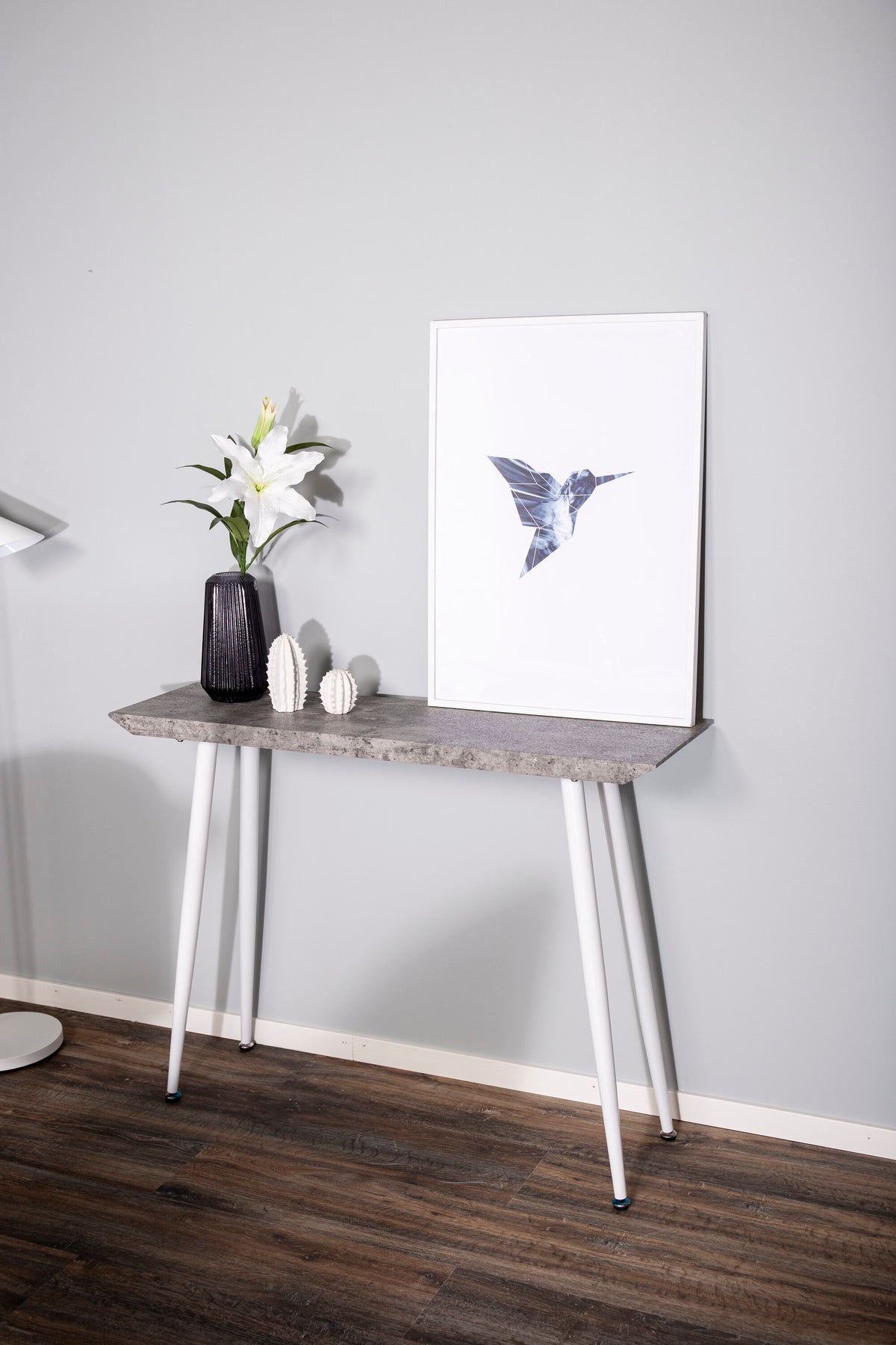 Edge sidebord - 110 × 30 cm - grå, hvid - billede 4