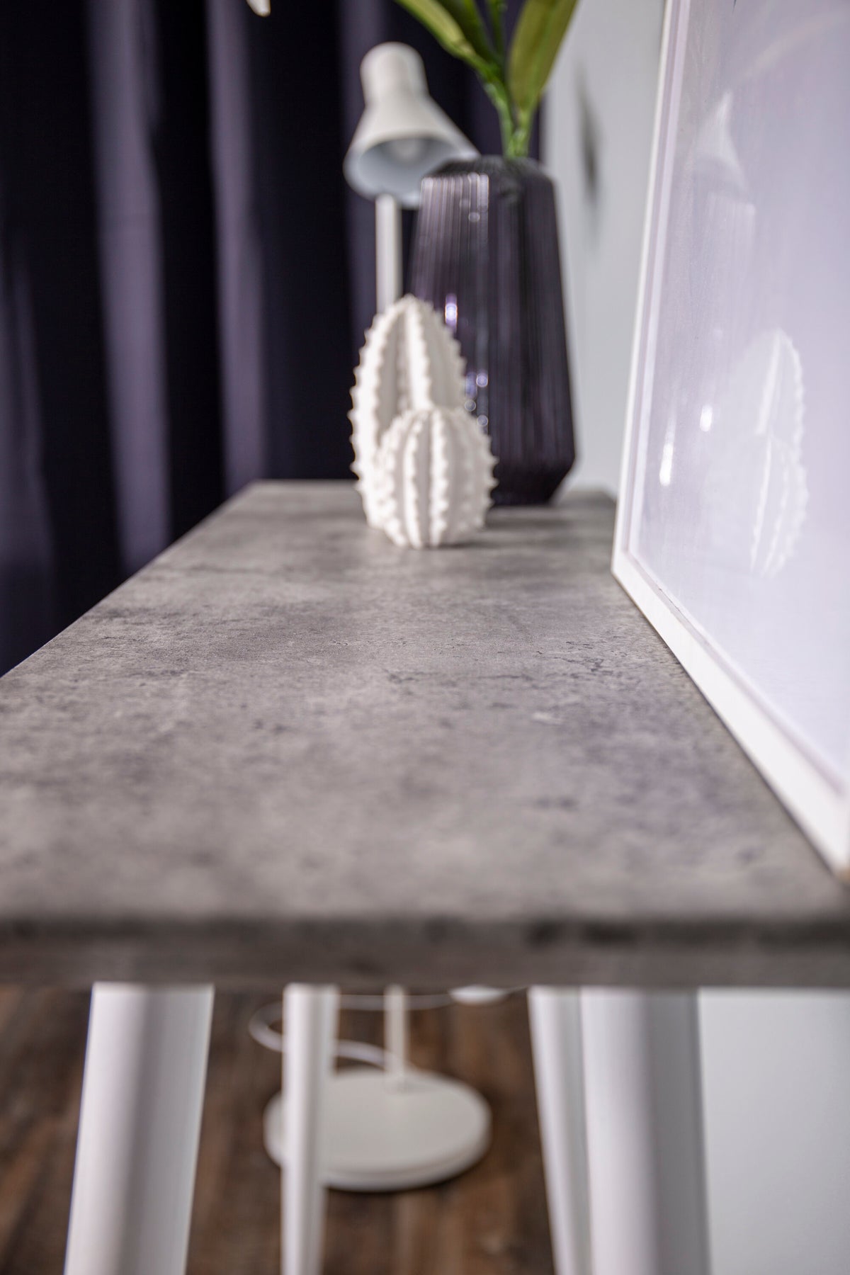 Edge sidebord - 110 × 30 cm - grå, hvid - billede 5