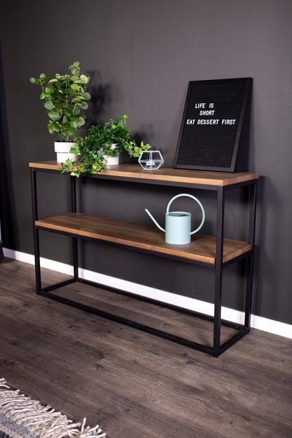 Rise sidebord - 110 × 30 cm - sort, valnøddefarvet - billede 5