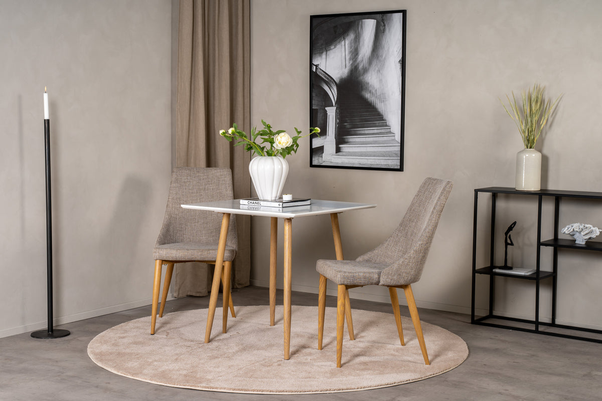 Polar spisebord - 75 × 75 cm - natur, hvid - billede 3