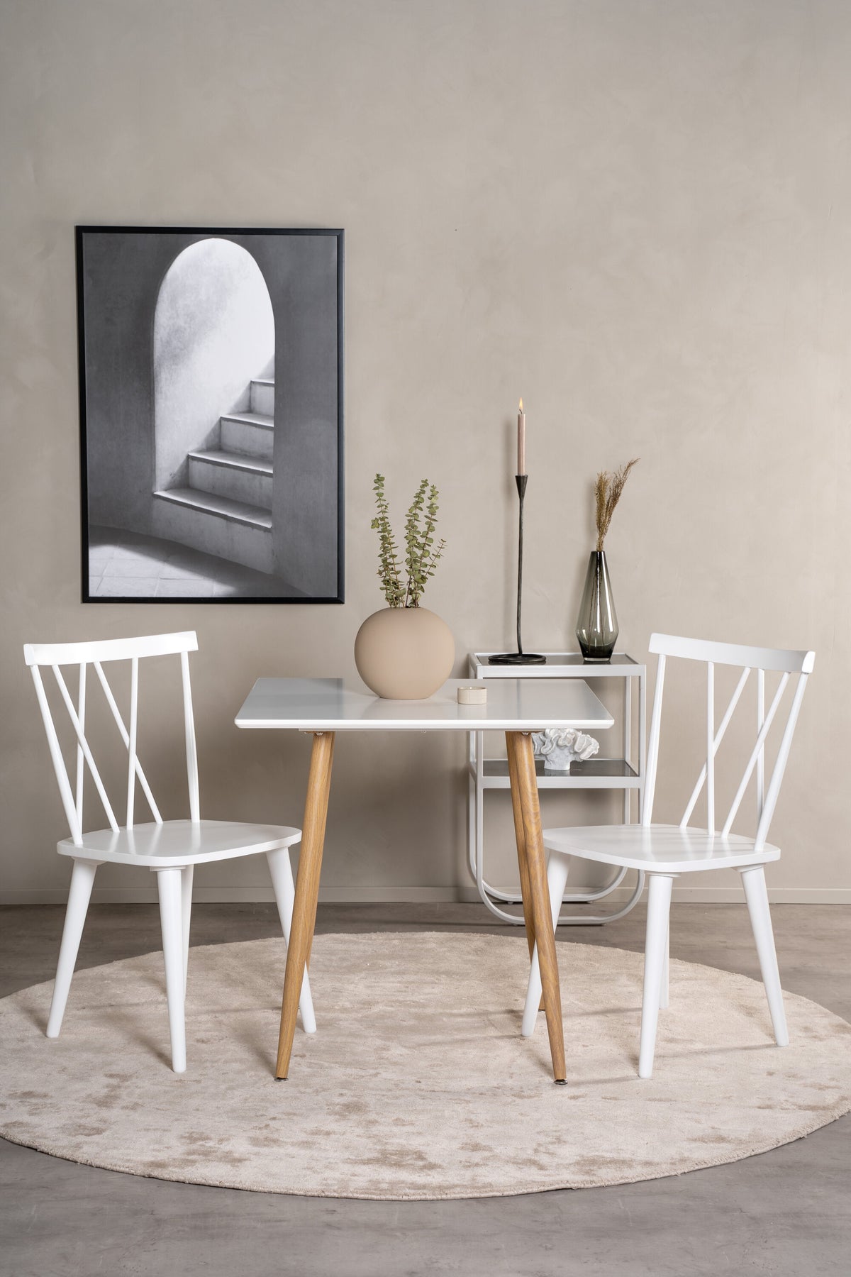 Polar spisebord - 75 × 75 cm - natur, hvid - billede 5