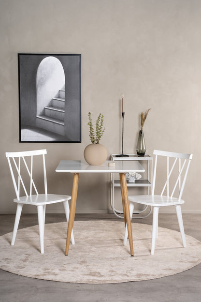 Polar spisebord - 75 × 75 cm - natur, hvid - billede 5
