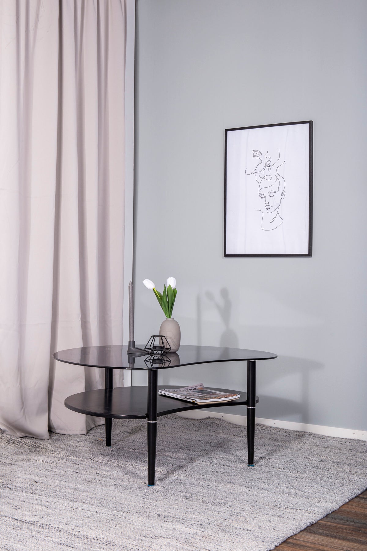 Egg sofabord - 101 × 80 cm - sort, grå - billede 19