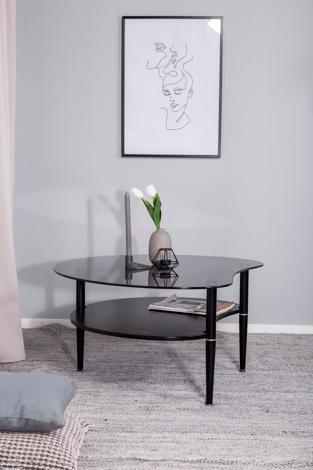 Egg sofabord - 101 × 80 cm - sort, grå - billede 20