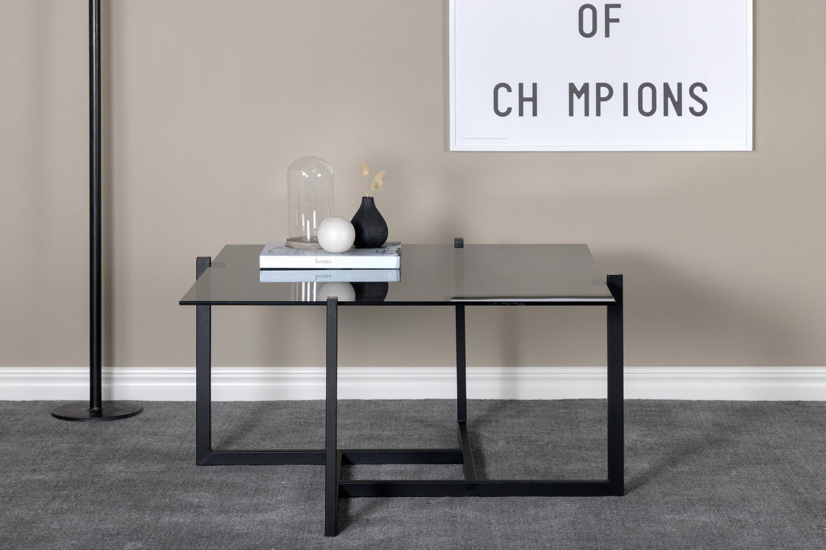Hybrid sofabord - 80 × 80 cm - sort, grå - billede 4