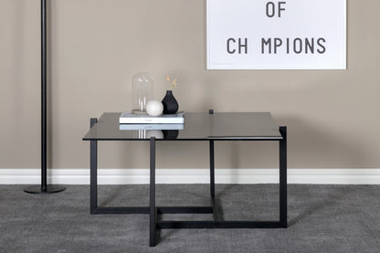 Hybrid sofabord - 80 × 80 cm - sort, grå - billede 4