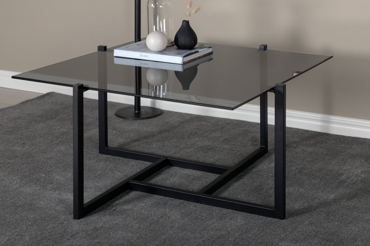 Hybrid sofabord - 80 × 80 cm - sort, grå - billede 6
