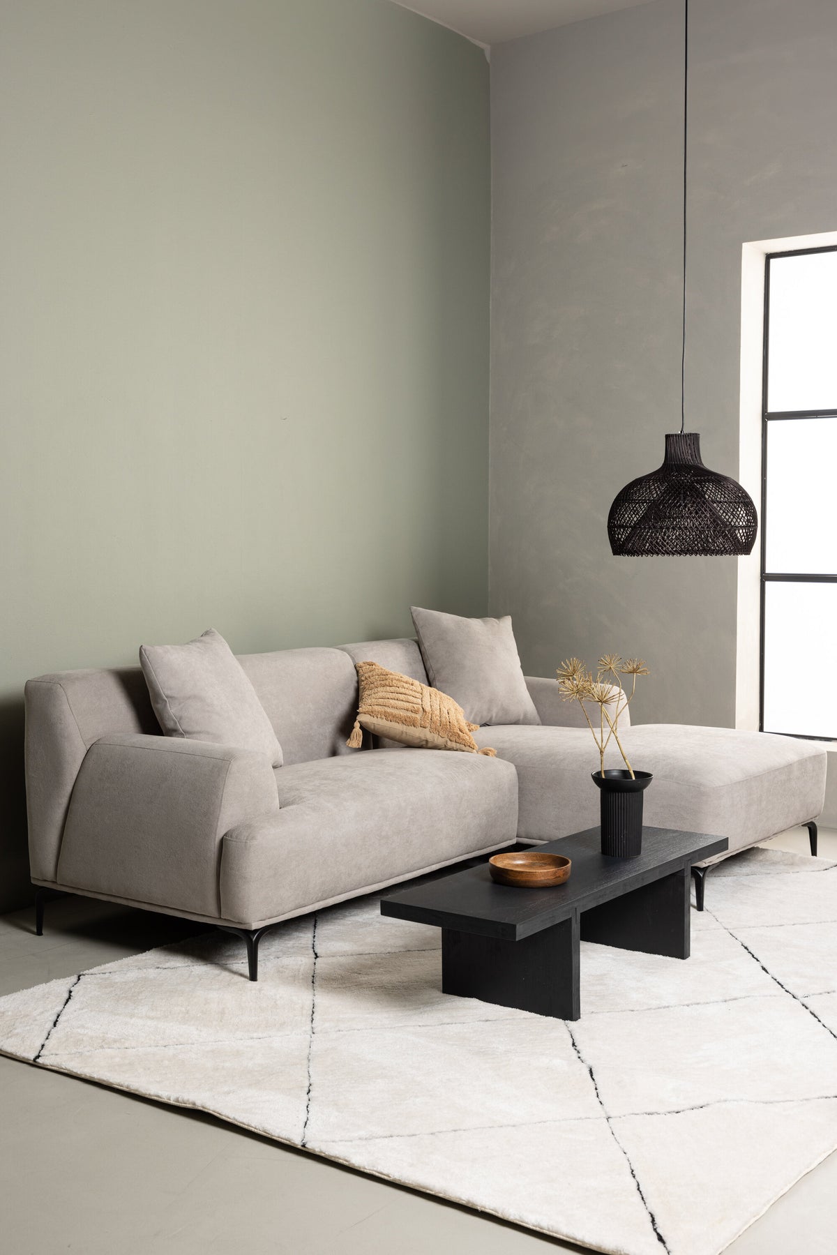 Viskan 3-personers sofa - sort, lysegrå - billede 19