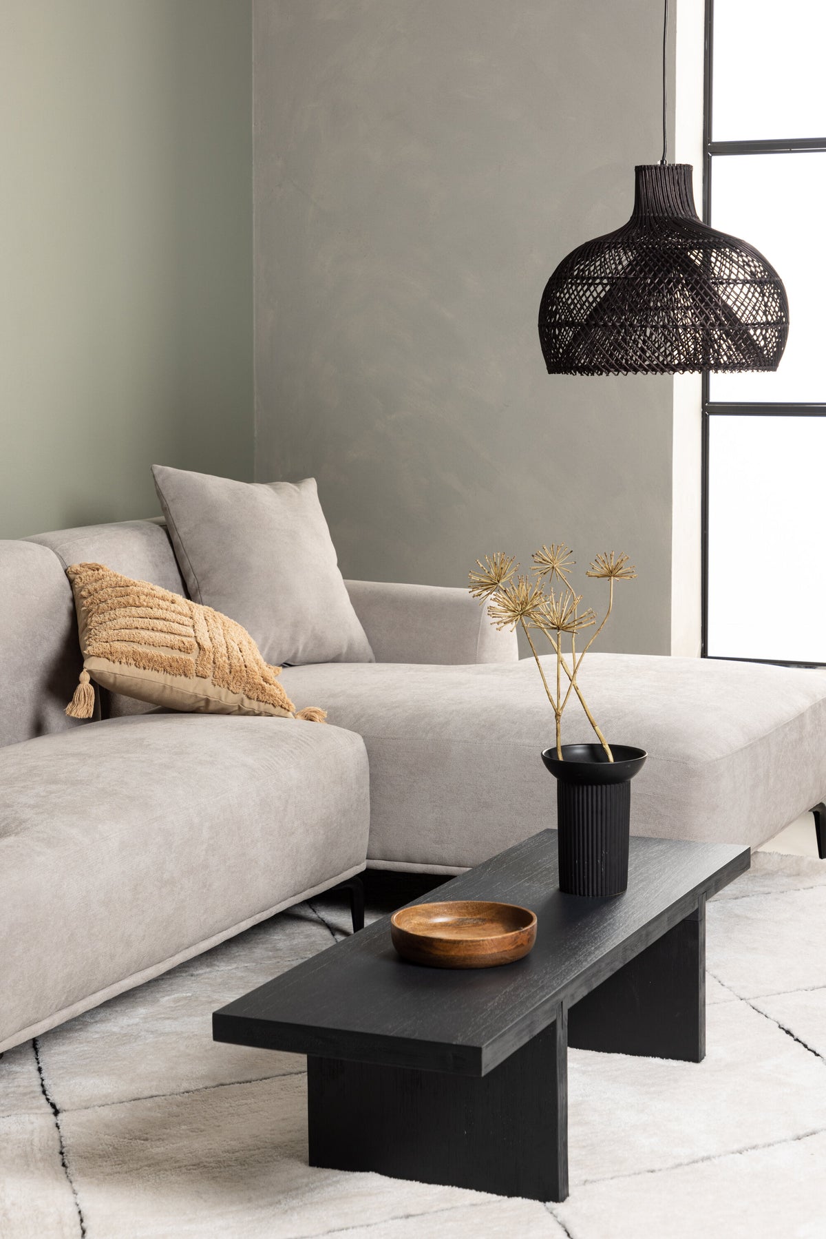 Viskan 3-personers sofa - sort, lysegrå - billede 18