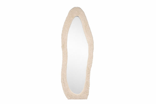 Mirza Spejl - 193 x 67cm - Beige Fake Fur
