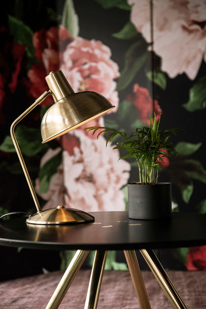Leitmotiv bordlampe Hood - børstet guld
