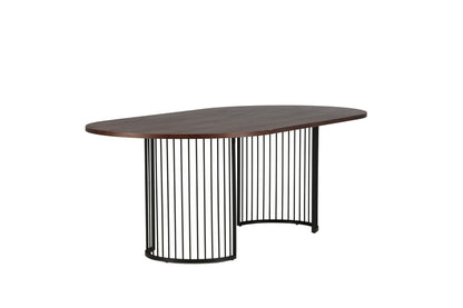 Hamneskär ovalt spisebord - 220 × 110 cm - sort, valnøddefarvet, mørk valnøddefarvet - billede 11