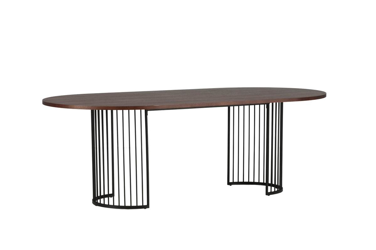 Hamneskär ovalt spisebord - 220 × 110 cm - sort, valnøddefarvet, mørk valnøddefarvet - billede 12