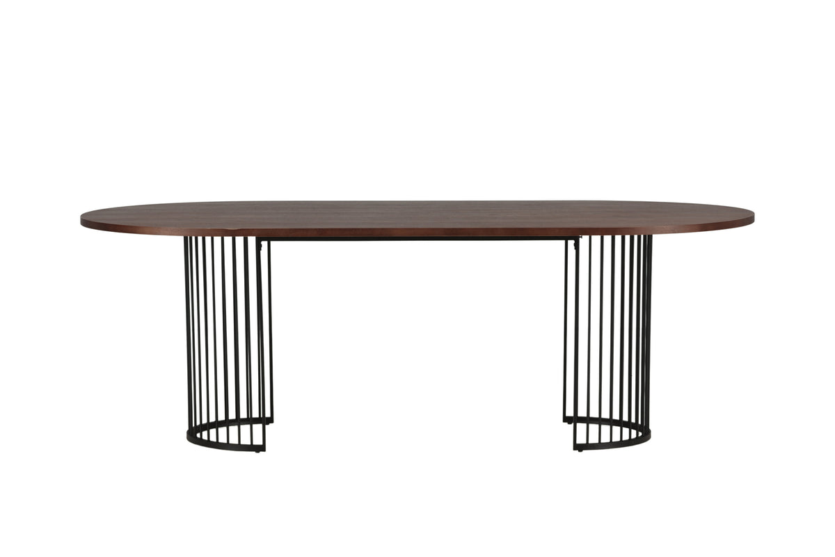 Hamneskär ovalt spisebord - 220 × 110 cm - sort, valnøddefarvet, mørk valnøddefarvet - billede 1