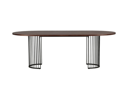 Hamneskär ovalt spisebord - 220 × 110 cm - sort, valnøddefarvet, mørk valnøddefarvet - billede 1