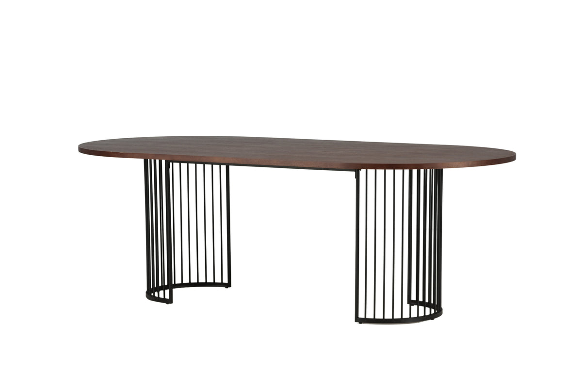 Hamneskär ovalt spisebord - 220 × 110 cm - sort, valnøddefarvet, mørk valnøddefarvet - billede 2