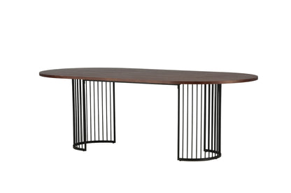 Hamneskär ovalt spisebord - 220 × 110 cm - sort, valnøddefarvet, mørk valnøddefarvet - billede 2