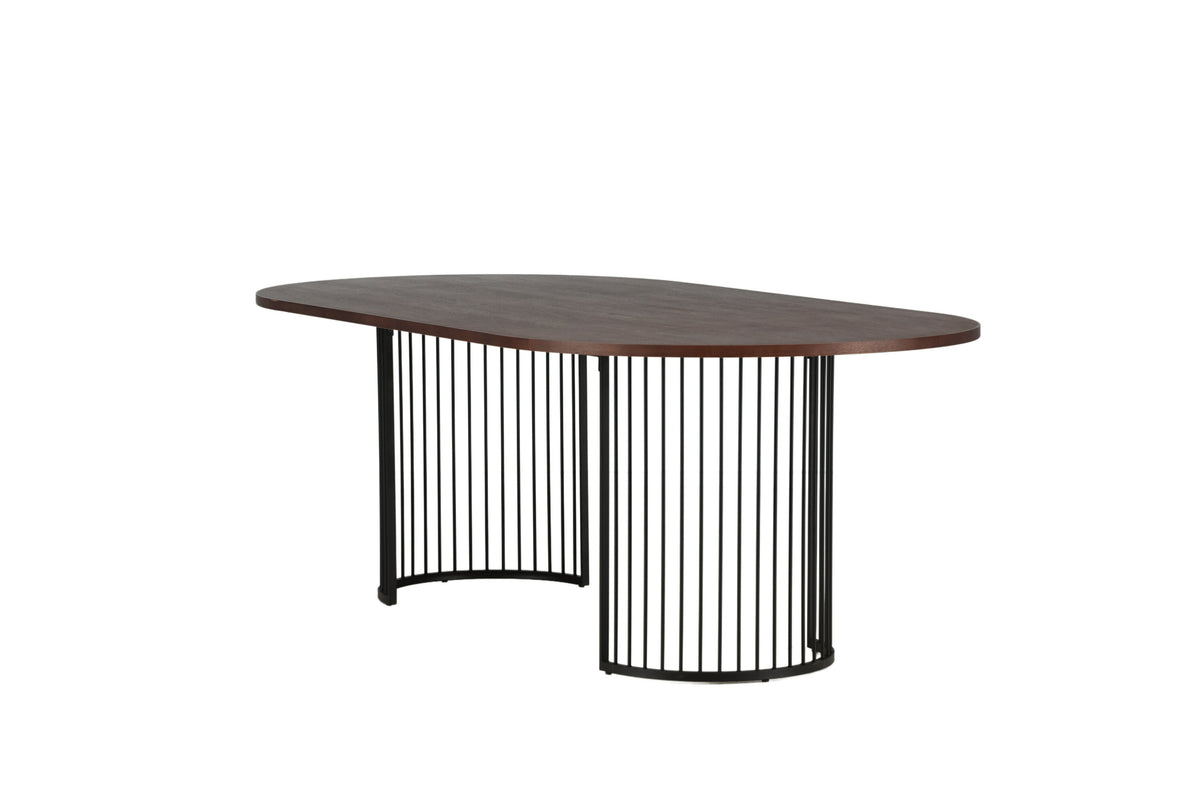 Hamneskär ovalt spisebord - 220 × 110 cm - sort, valnøddefarvet, mørk valnøddefarvet - billede 3