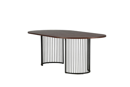 Hamneskär ovalt spisebord - 220 × 110 cm - sort, valnøddefarvet, mørk valnøddefarvet - billede 3