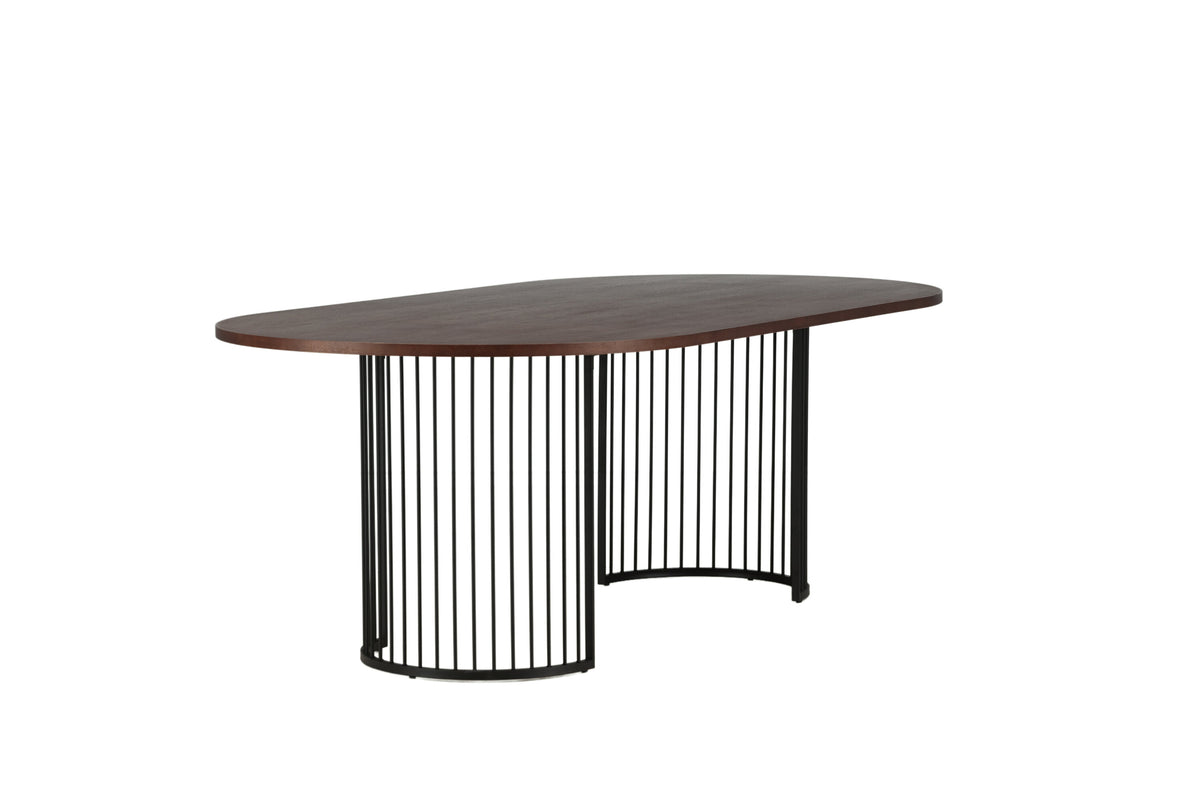 Hamneskär ovalt spisebord - 220 × 110 cm - sort, valnøddefarvet, mørk valnøddefarvet - billede 5