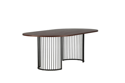 Hamneskär ovalt spisebord - 220 × 110 cm - sort, valnøddefarvet, mørk valnøddefarvet - billede 5