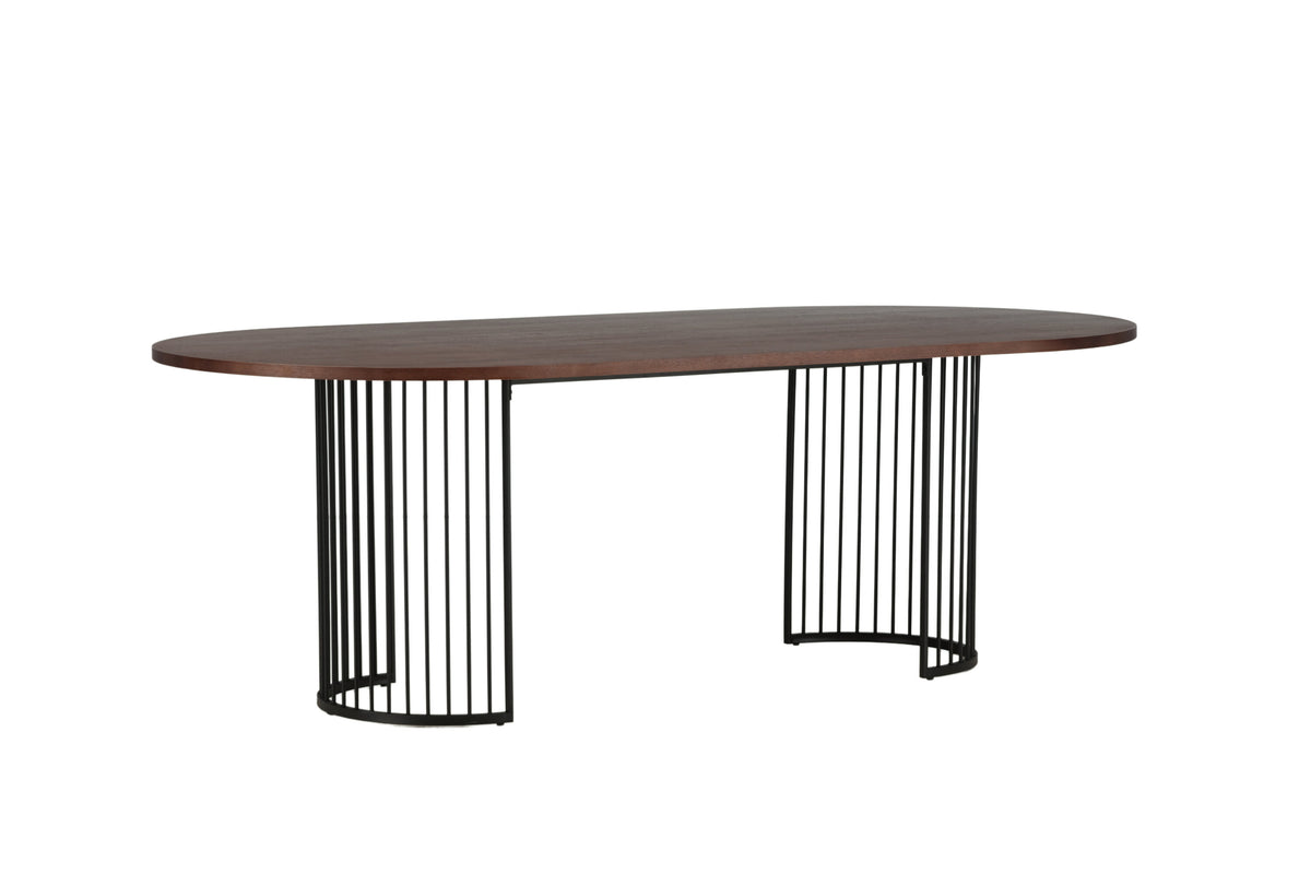 Hamneskär ovalt spisebord - 220 × 110 cm - sort, valnøddefarvet, mørk valnøddefarvet - billede 6