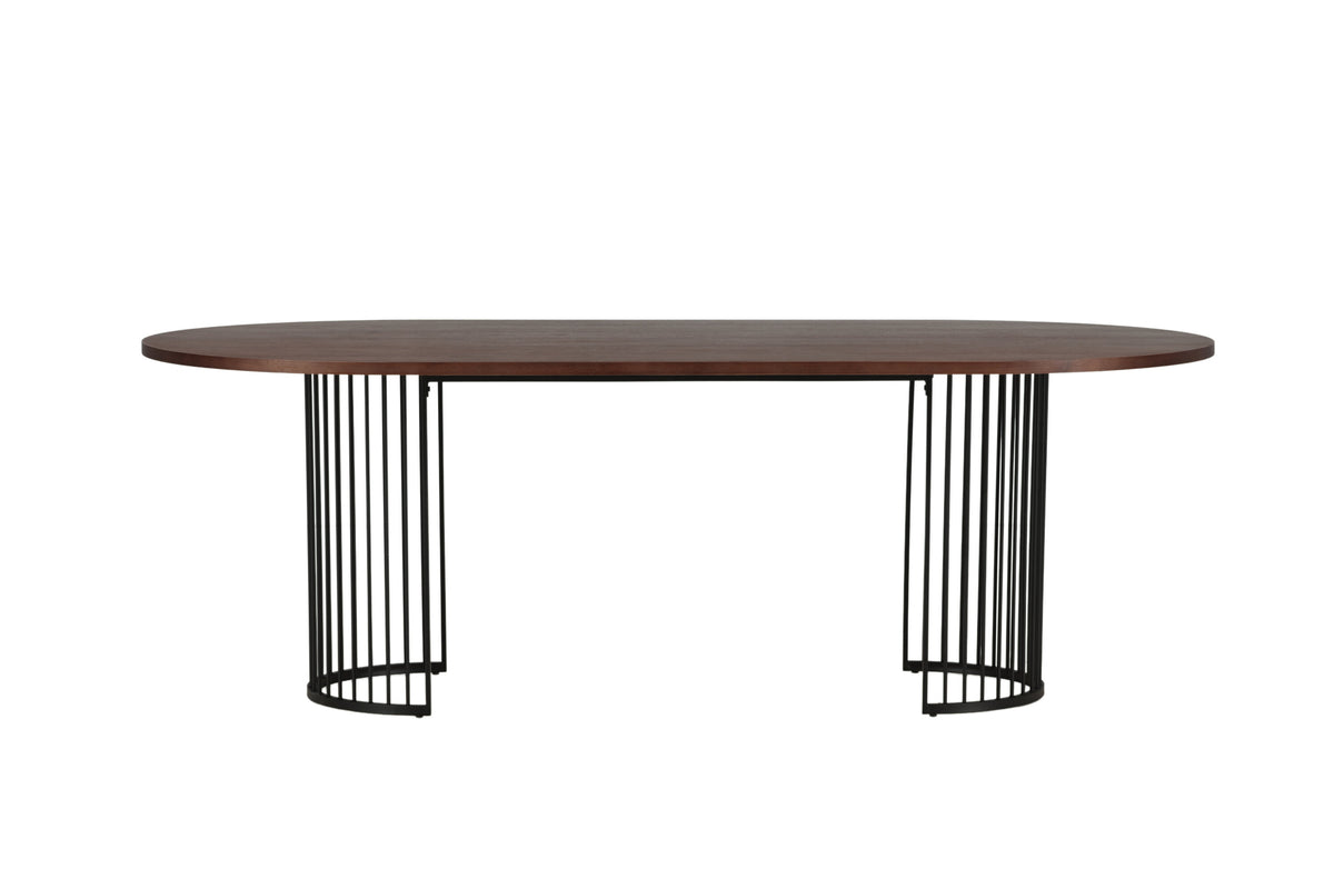 Hamneskär ovalt spisebord - 220 × 110 cm - sort, valnøddefarvet, mørk valnøddefarvet - billede 7