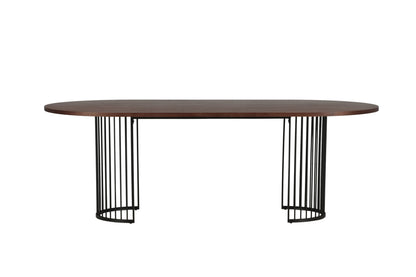 Hamneskär ovalt spisebord - 220 × 110 cm - sort, valnøddefarvet, mørk valnøddefarvet - billede 7