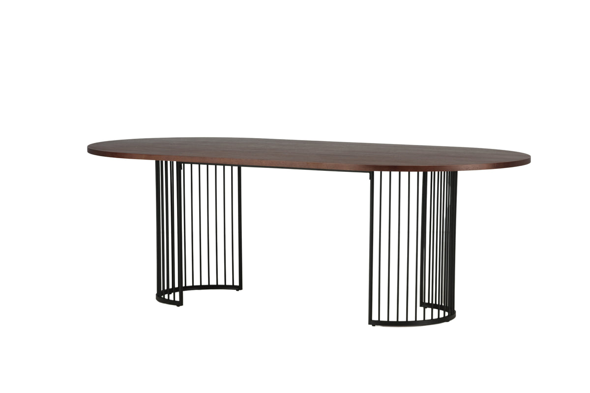Hamneskär ovalt spisebord - 220 × 110 cm - sort, valnøddefarvet, mørk valnøddefarvet - billede 8