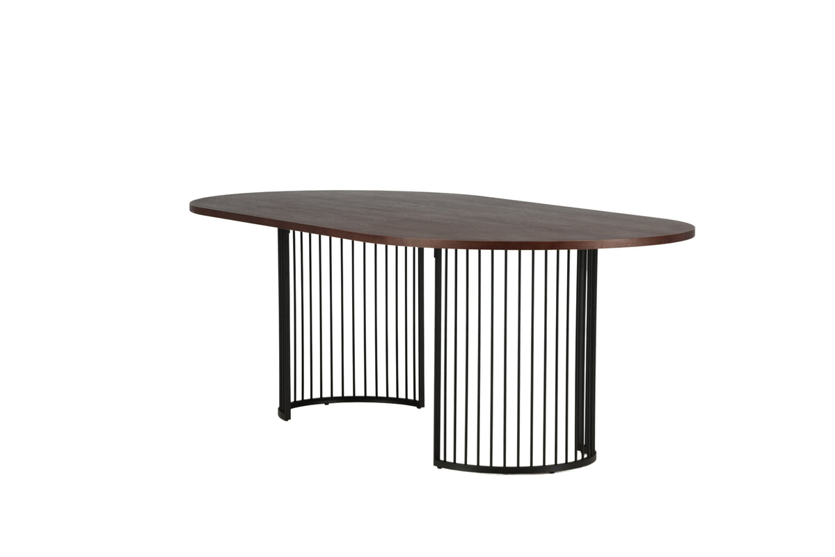 Hamneskär ovalt spisebord - 220 × 110 cm - sort, valnøddefarvet, mørk valnøddefarvet - billede 9