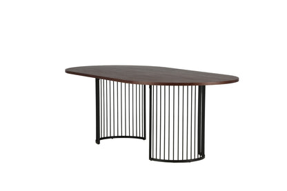 Hamneskär ovalt spisebord - 220 × 110 cm - sort, valnøddefarvet, mørk valnøddefarvet - billede 9