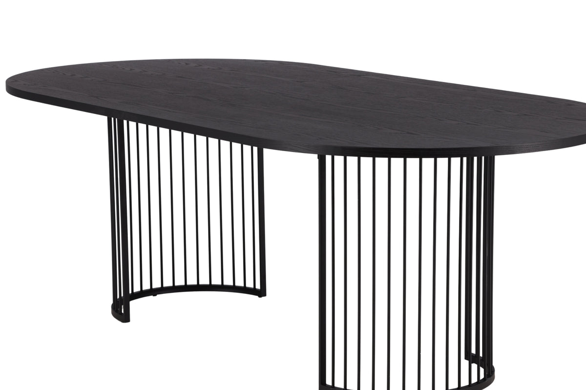 Hamneskär ovalt spisebord - 220 × 110 cm - sort - billede 13