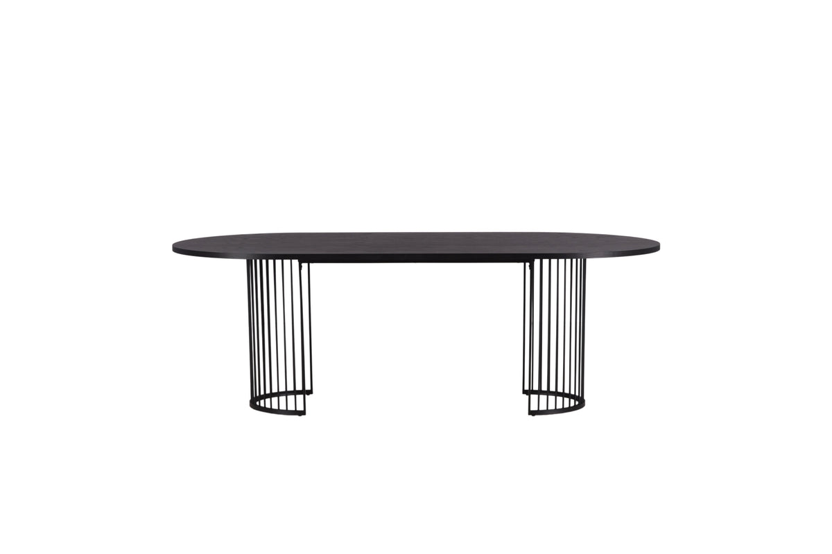 Hamneskär ovalt spisebord - 220 × 110 cm - sort - billede 1