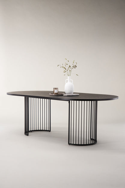 Hamneskär ovalt spisebord - 220 × 110 cm - sort - billede 21