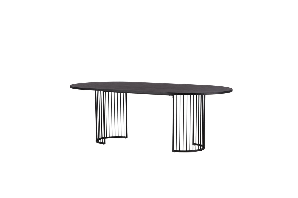 Hamneskär ovalt spisebord - 220 × 110 cm - sort - billede 2