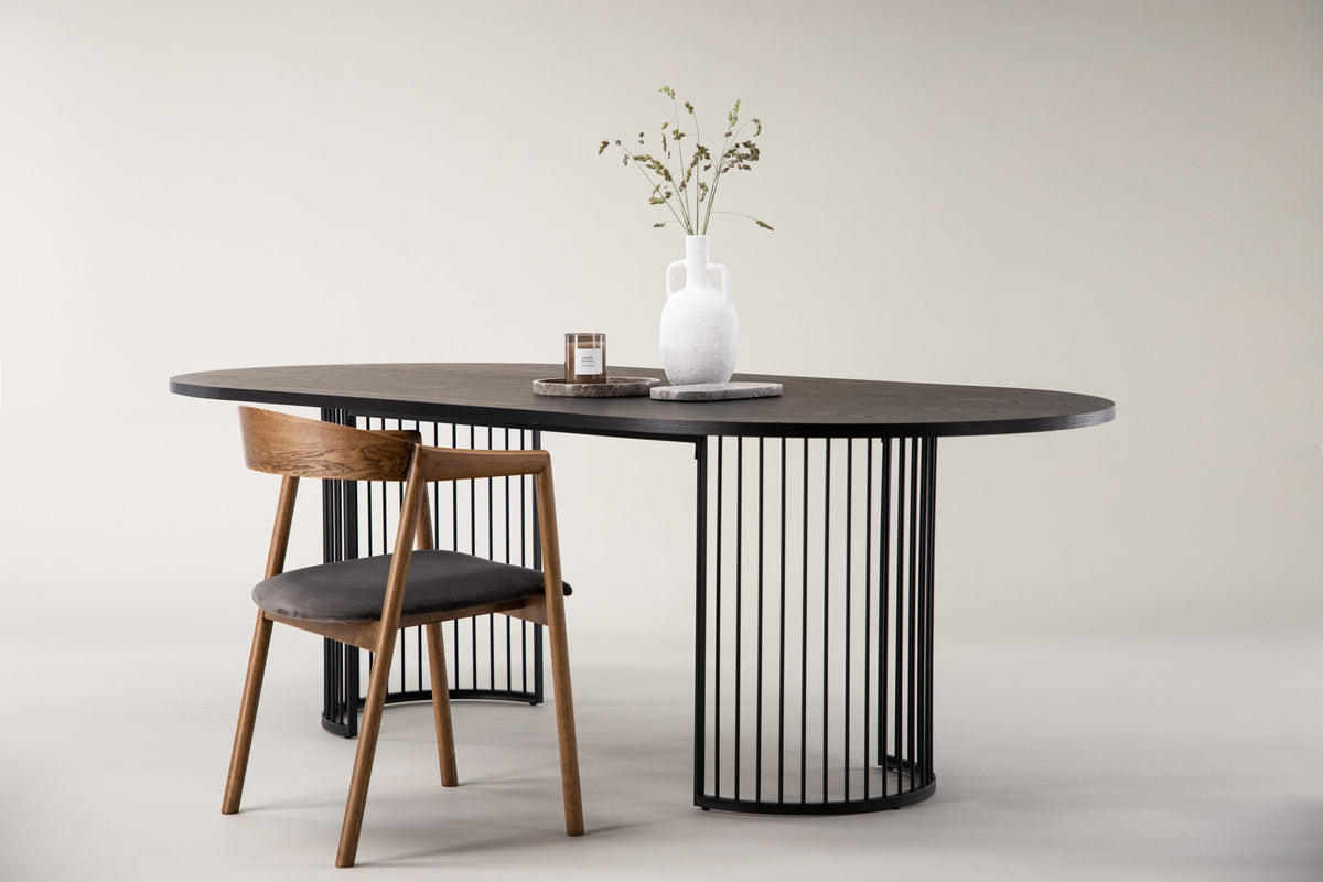 Hamneskär ovalt spisebord - 220 × 110 cm - sort - billede 15