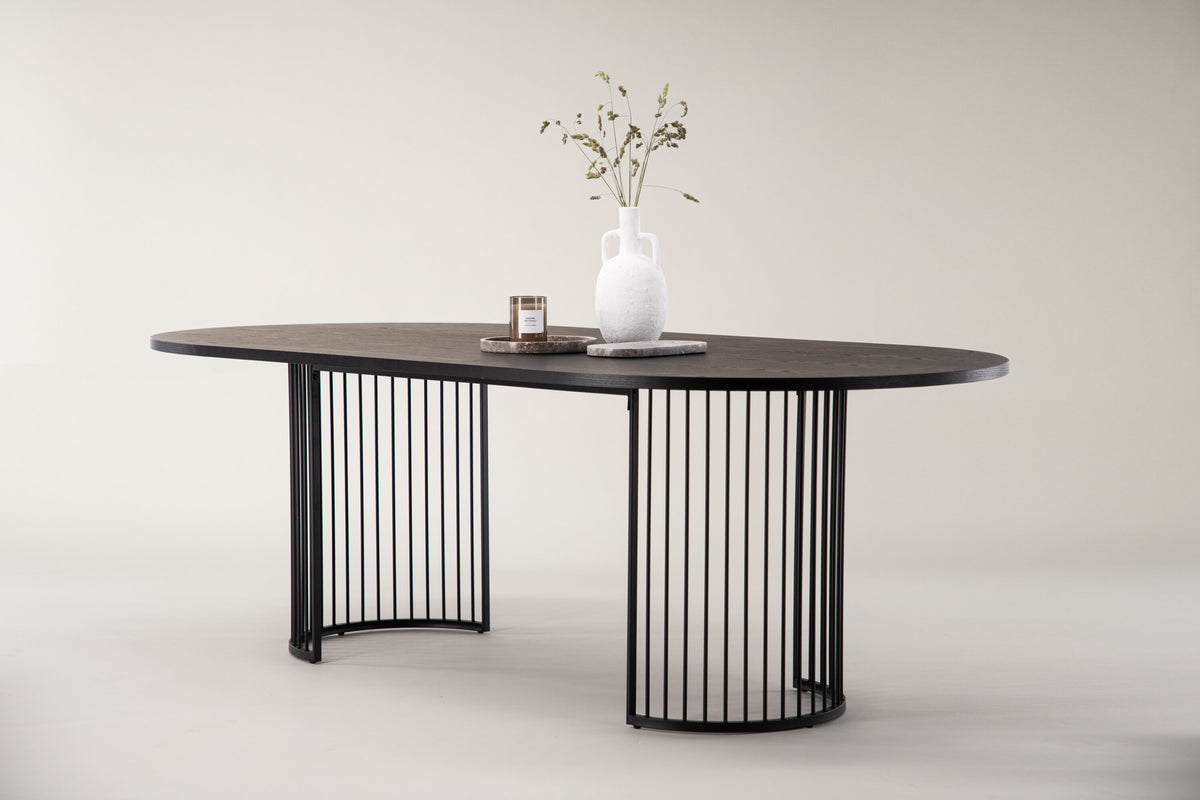 Hamneskär ovalt spisebord - 220 × 110 cm - sort - billede 16