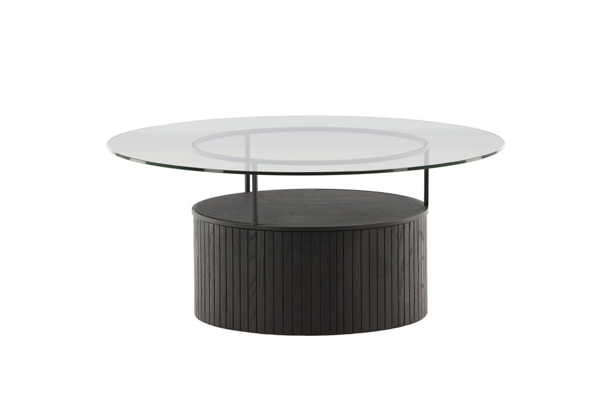 Bovall sofabord - Ø90 cm - sort, klar, transparent - billede 1