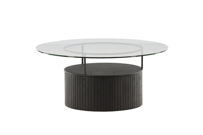 Bovall sofabord - Ø90 cm - sort, klar, transparent - billede 1