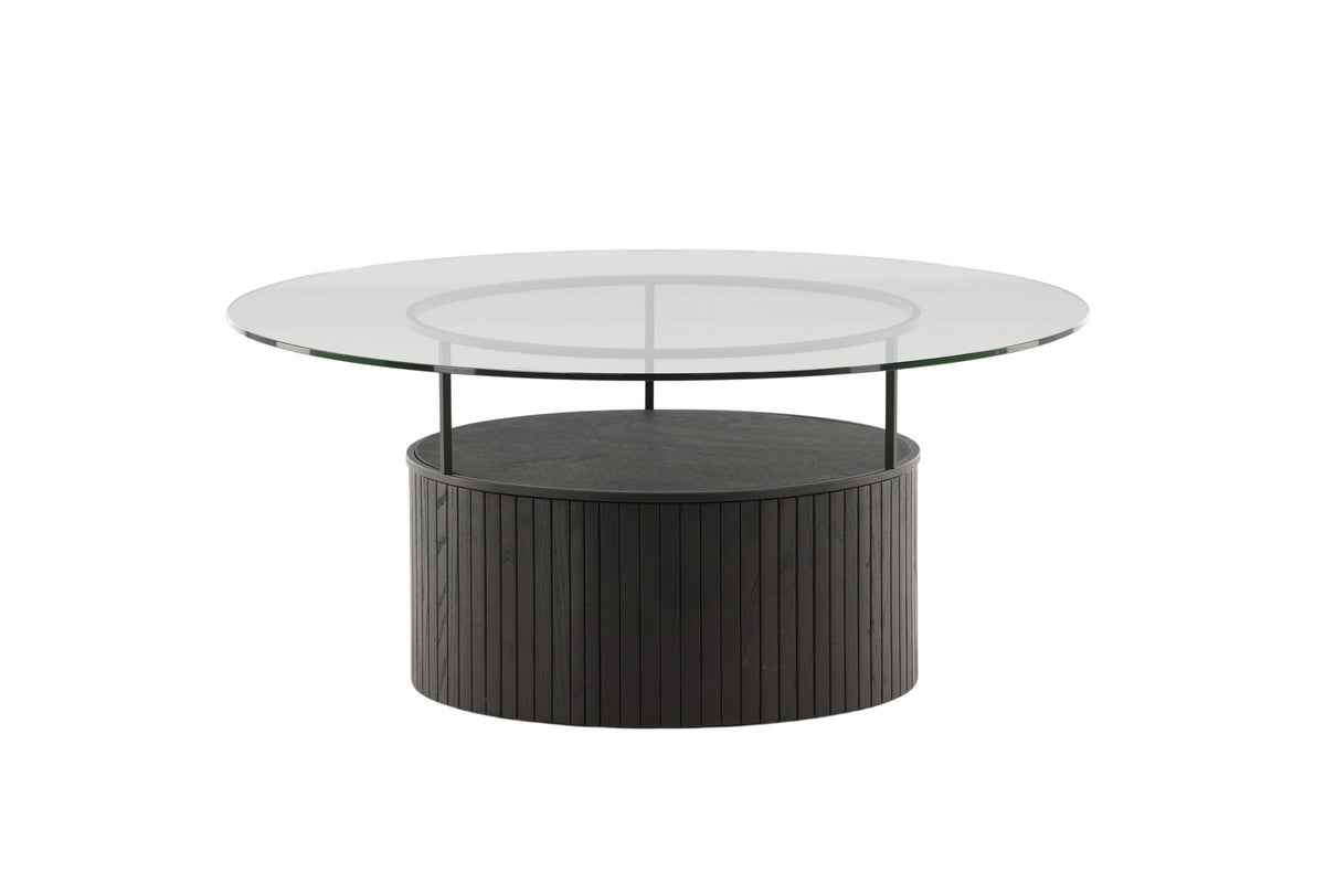 Bovall sofabord - Ø90 cm - sort, klar, transparent - billede 2