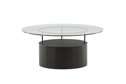 Bovall sofabord - Ø90 cm - sort, klar, transparent - billede 2
