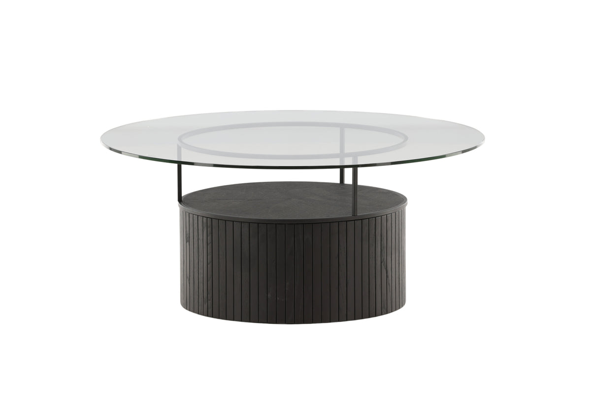 Bovall sofabord - Ø90 cm - sort, klar, transparent - billede 3